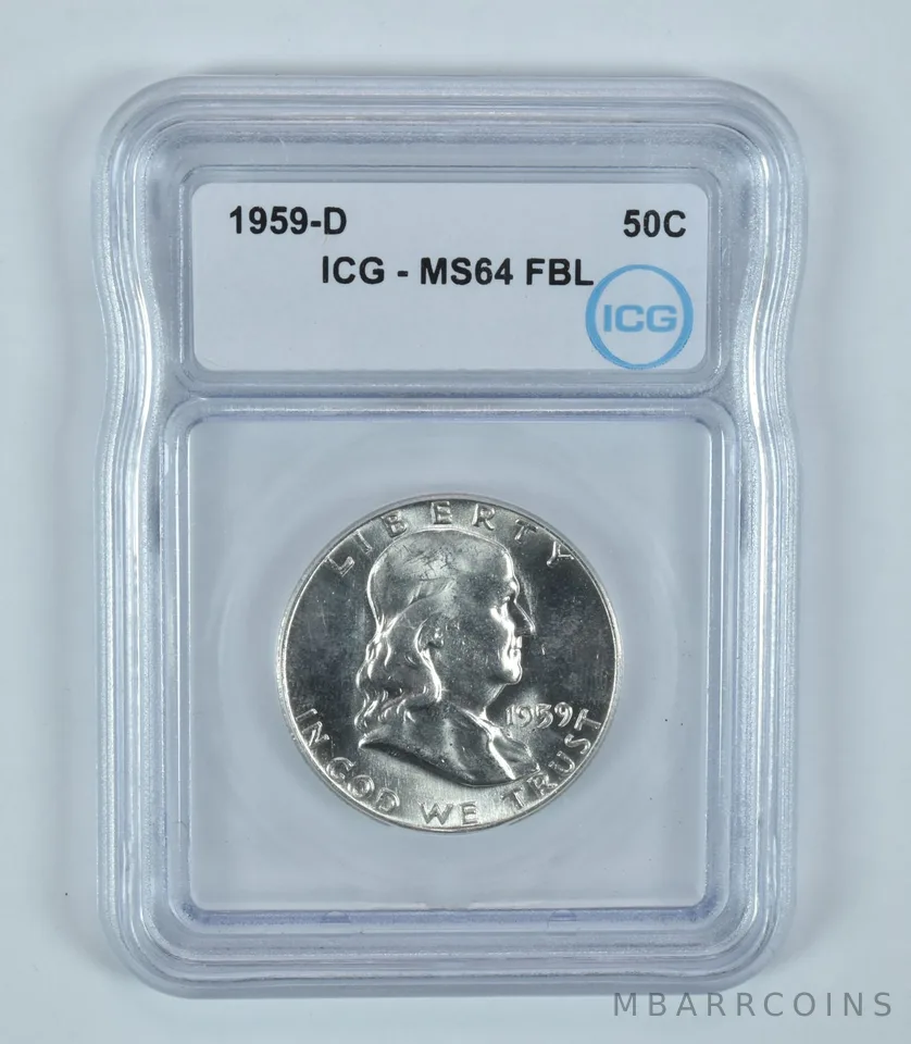 1959-D Franklin Half Dollar MS64 FBL ICG