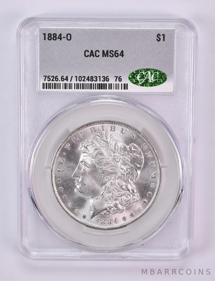 1884-O Morgan Silver Dollar MS64 CAC CACg