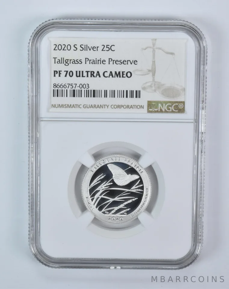 2020-S Washington Quarter ATB Silver Tallgrass Prairie PF70 UCAM NGC