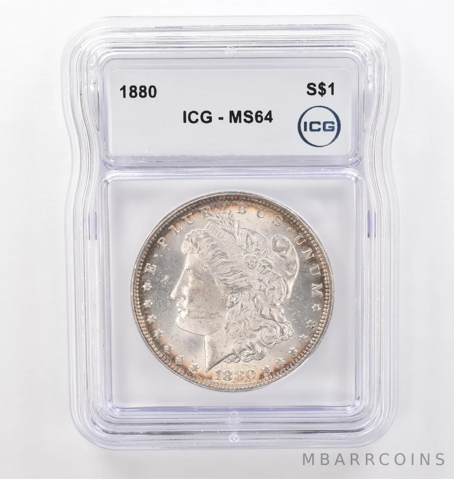 1880 Morgan Silver Dollar MS64 ICG Peripheral Tone *6186