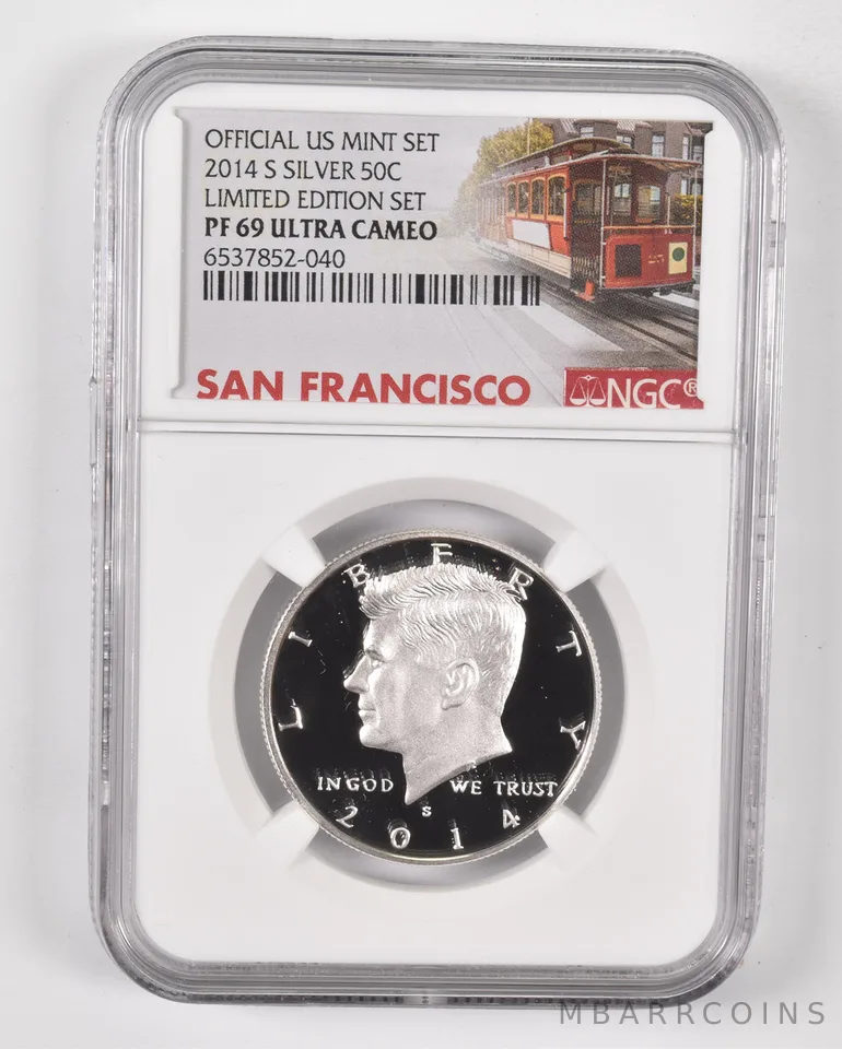 2014-S Kennedy Half Dollar Silver PF69 UCam NGC Limited Edition SF Lbl