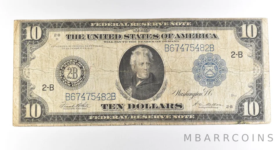 1914 $10 New York NY FRN Large Note Blue Seal *2796