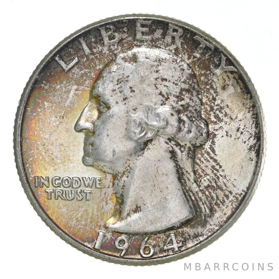 1964 Washington Quarter Insane TONE - Great Colors *5312