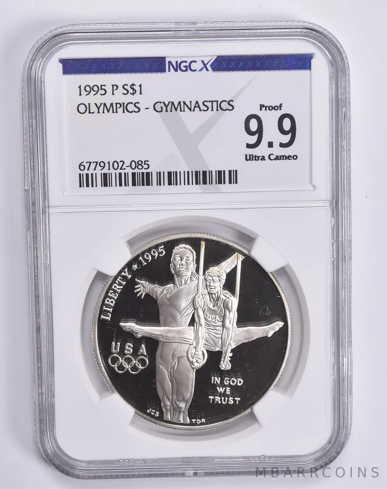 1995-P Olympic Gymnastics Commemorative Dollar Proof 9.9 UCAM NGC X NGCX