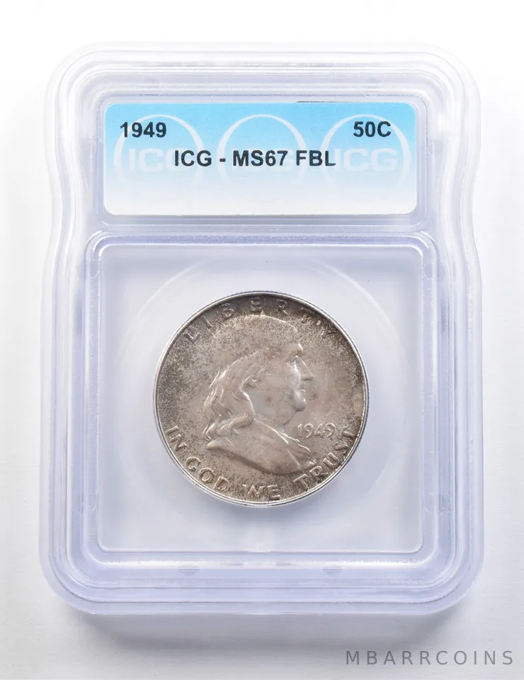 1949 Franklin Half Dollar MS67 FBL ICG a9539