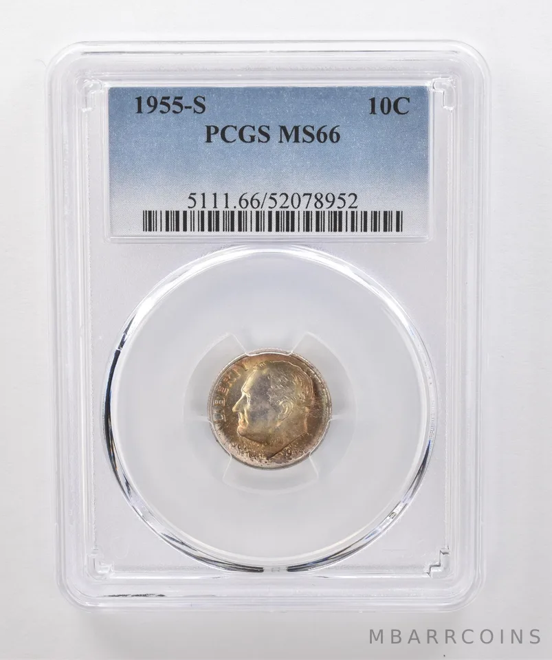 1955-S Roosevelt Dime MS66 PCGS Beautiful Tone *1862