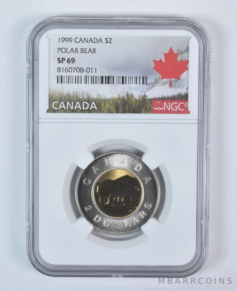 1999 Canada 2 Dollar Polar Bear SP69 NGC Canada Label
