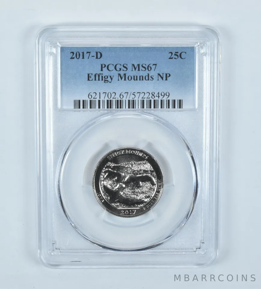 2017-D Washington Quarter ATB Effigy Mounds MS67 PCGS