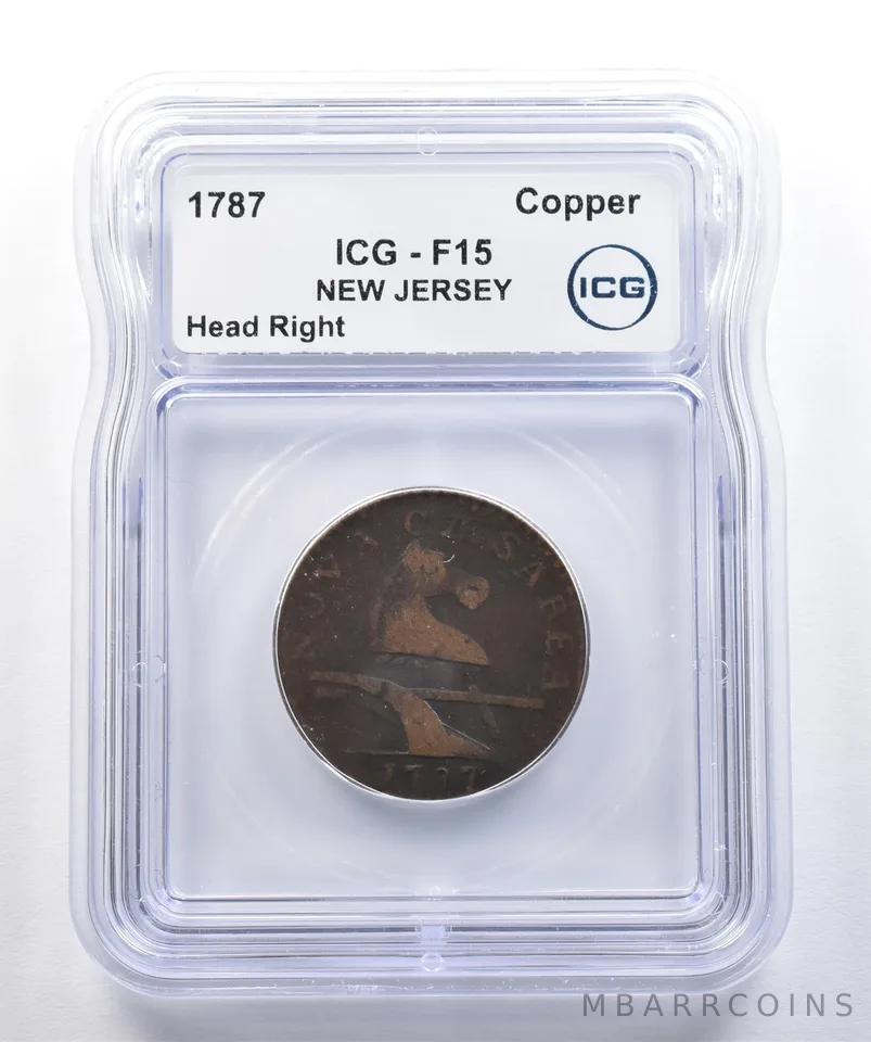 1787 New Jersey Copper Head Right F15 ICG *7779