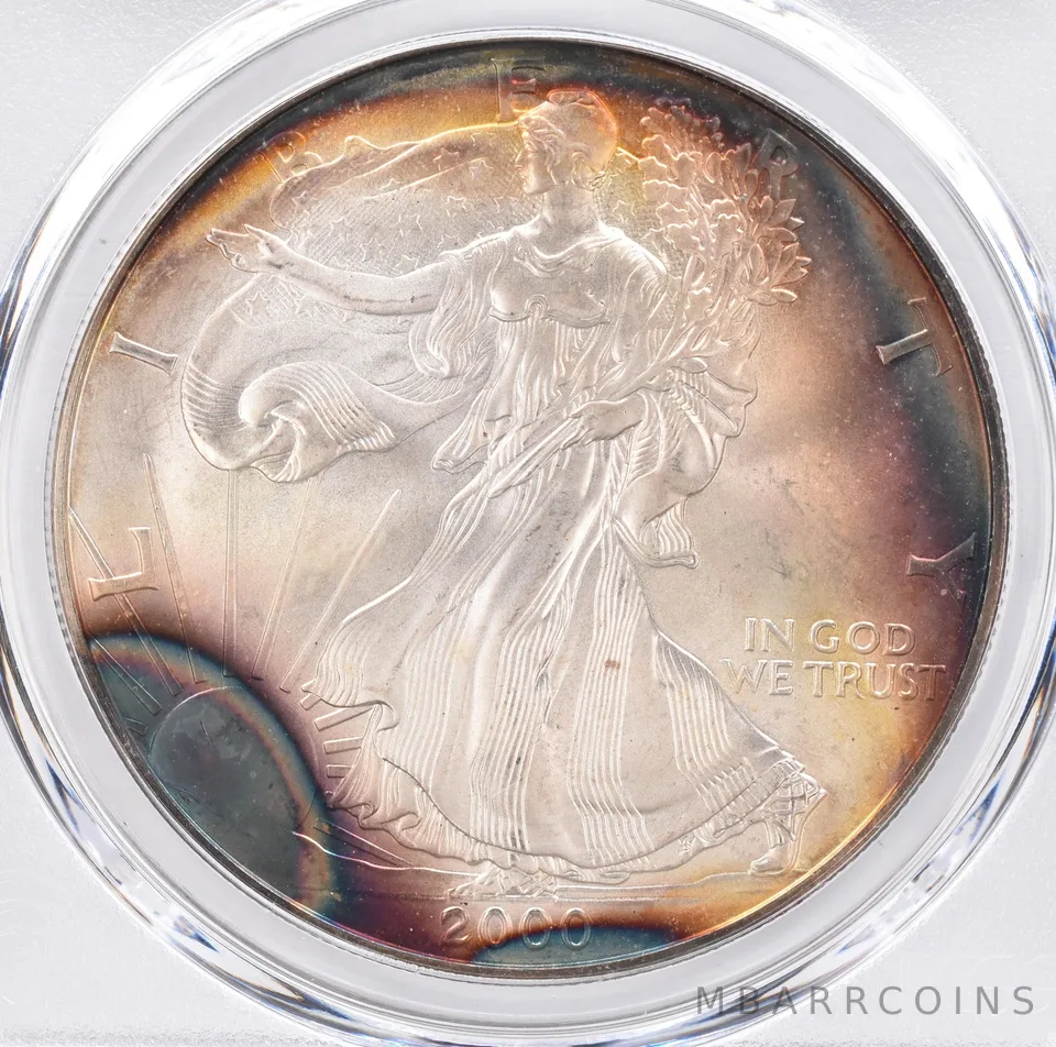 2000 American Silver Eagle MS67 PCGS Beautiful Tone *1324