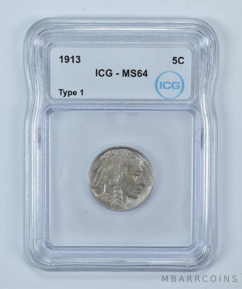 1913 Indian Head Buffalo Nickel Type 1 MS64 ICG