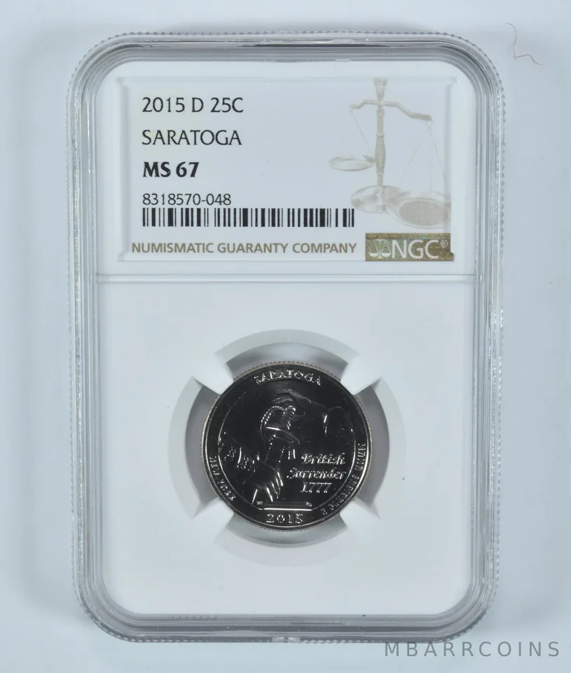 2015-D Washington Quarter Saratoga America The Beautiful MS67 NGC