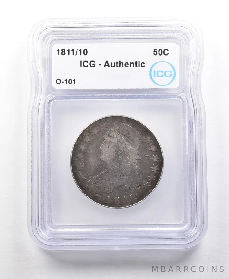 1811/10 Capped Bust Half Dollar O-101 Authentic ICG *5617