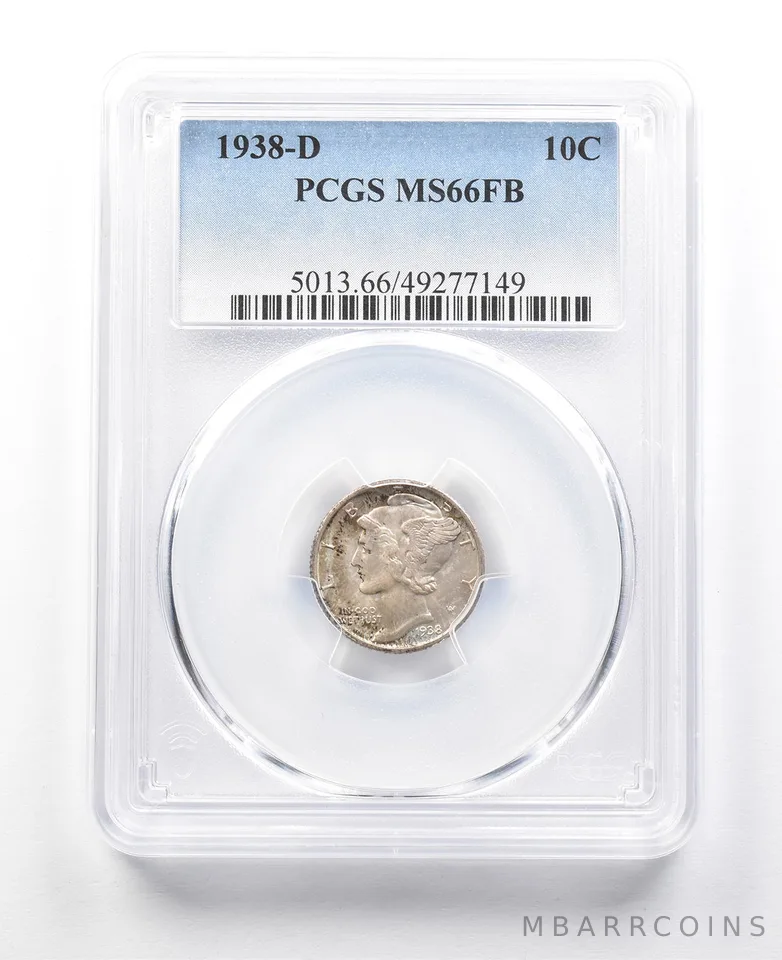 1938-D Mercury Dime MS66 FB PCGS a3033