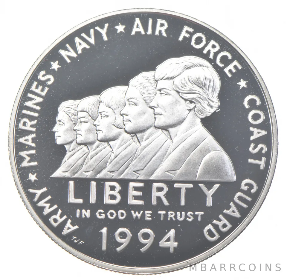 1994-P Proof Military Women Commemorative Silver Dollar $1