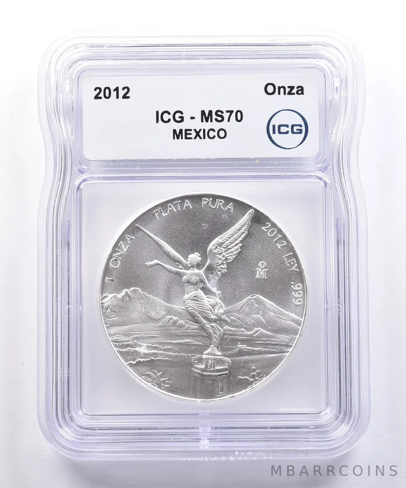 2012 Mo Mexico 1 Onza Silver Libertad MS70 ICG