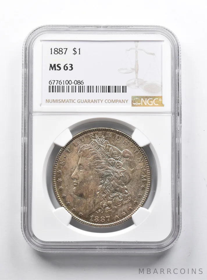 MS63 1887 Morgan Silver Dollar NGC *1227