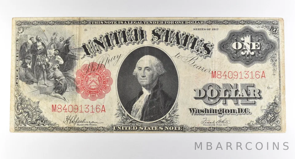 1917 $1 Legal Tender Large Note Red Seal *2896