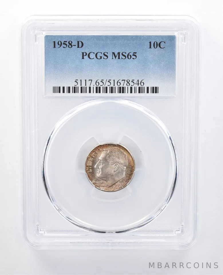 1958-D Roosevelt Dime MS65 PCGS Beautiful Tone *8041