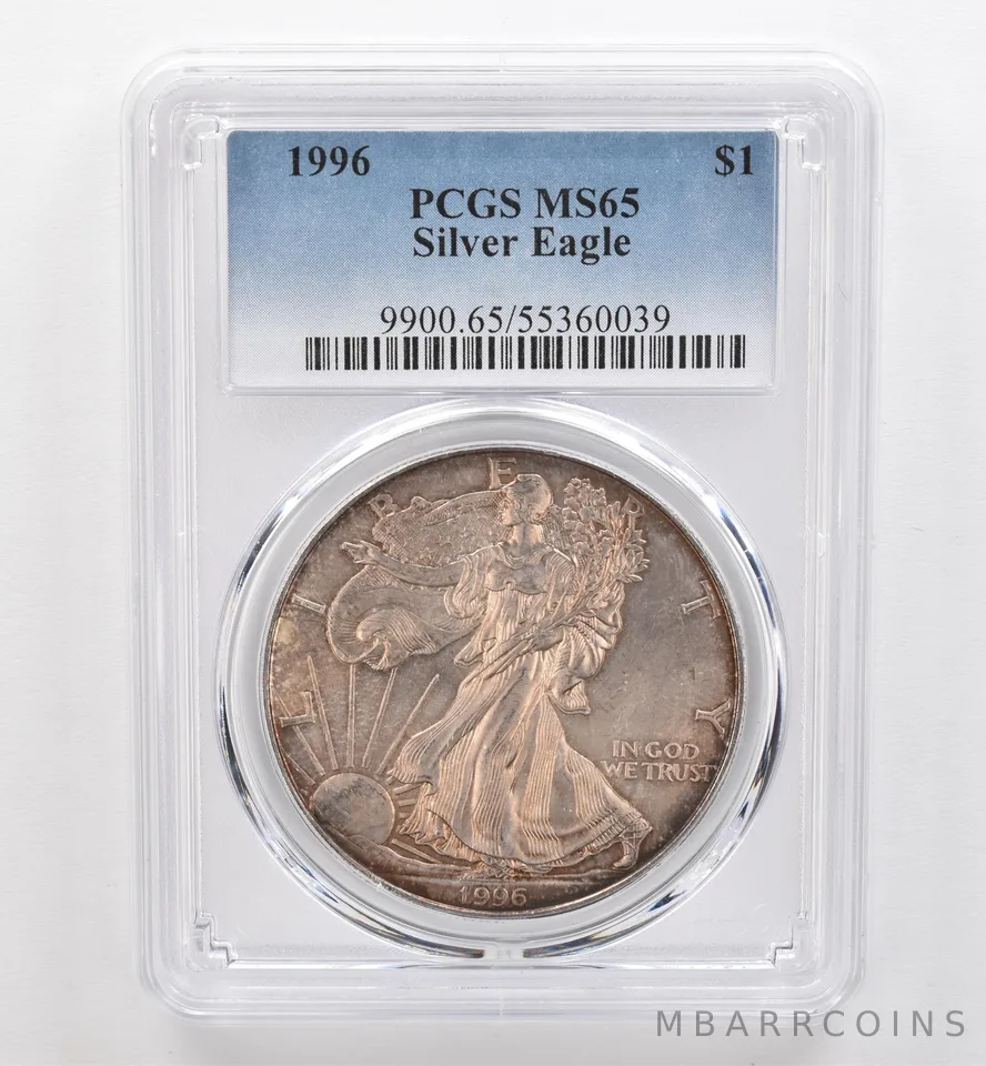 1996 American Silver Eagle MS65 PCGS Beautiful Tone *9515