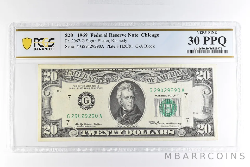 1969 $20 Chicago IL FRN Fr#2067-G Very Fine 30 PPQ PCGS *4993