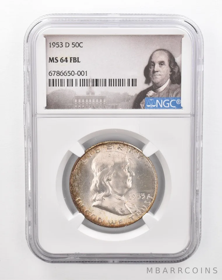 1953-D Franklin Half Dollar MS64 FBL NGC Beautiful Tone *2876