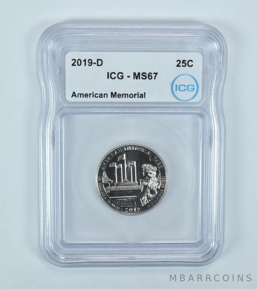 2019-D Washington Quarter ATB American Memorial MS67 ICG