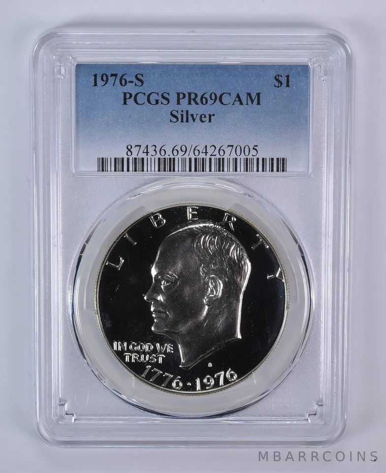 1976-S Eisenhower $1 Silver PR69 CAM PCGS Blue Label