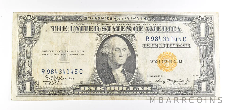 1935 A $1 Silver Certificate North Africa Yellow Seal Fr#2309 WWII *9368