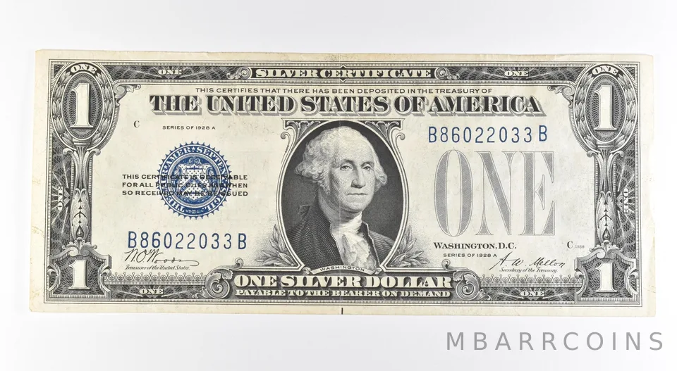 1928 A $1 Silver Certificate Blue Seal Fr#1601 a0482