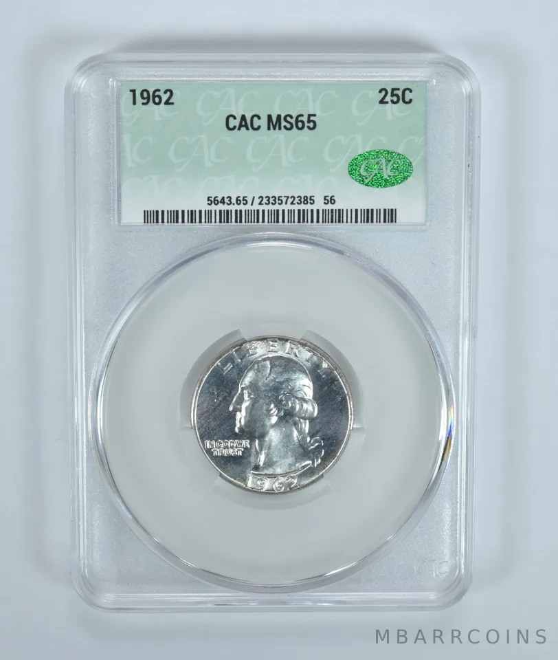 1962 Washington Quarter MS65 CAC CACg