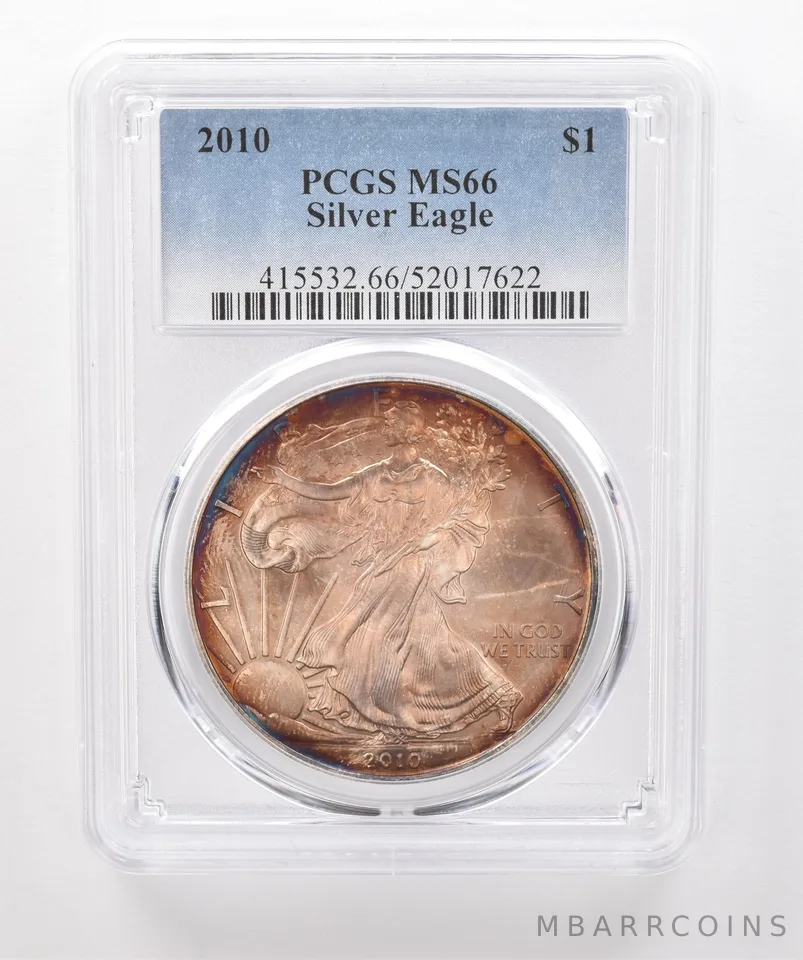 2010 American Silver Eagle MS66 PCGS Beautiful Tone *1992