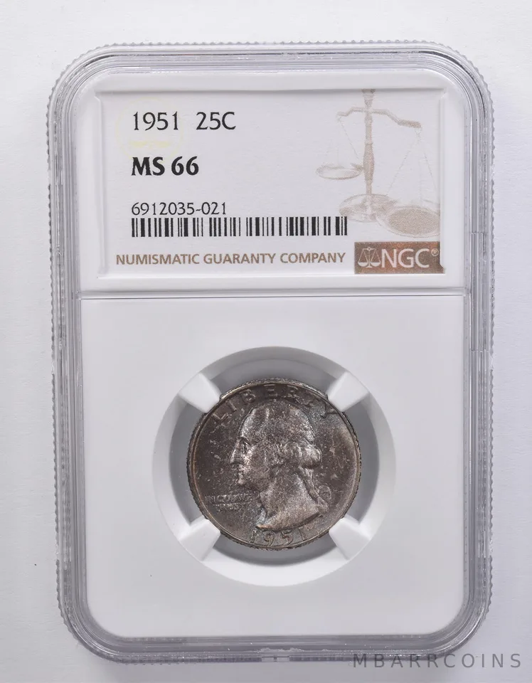 1951 Washington Quarter MS66 NGC Beautiful Tone *7187