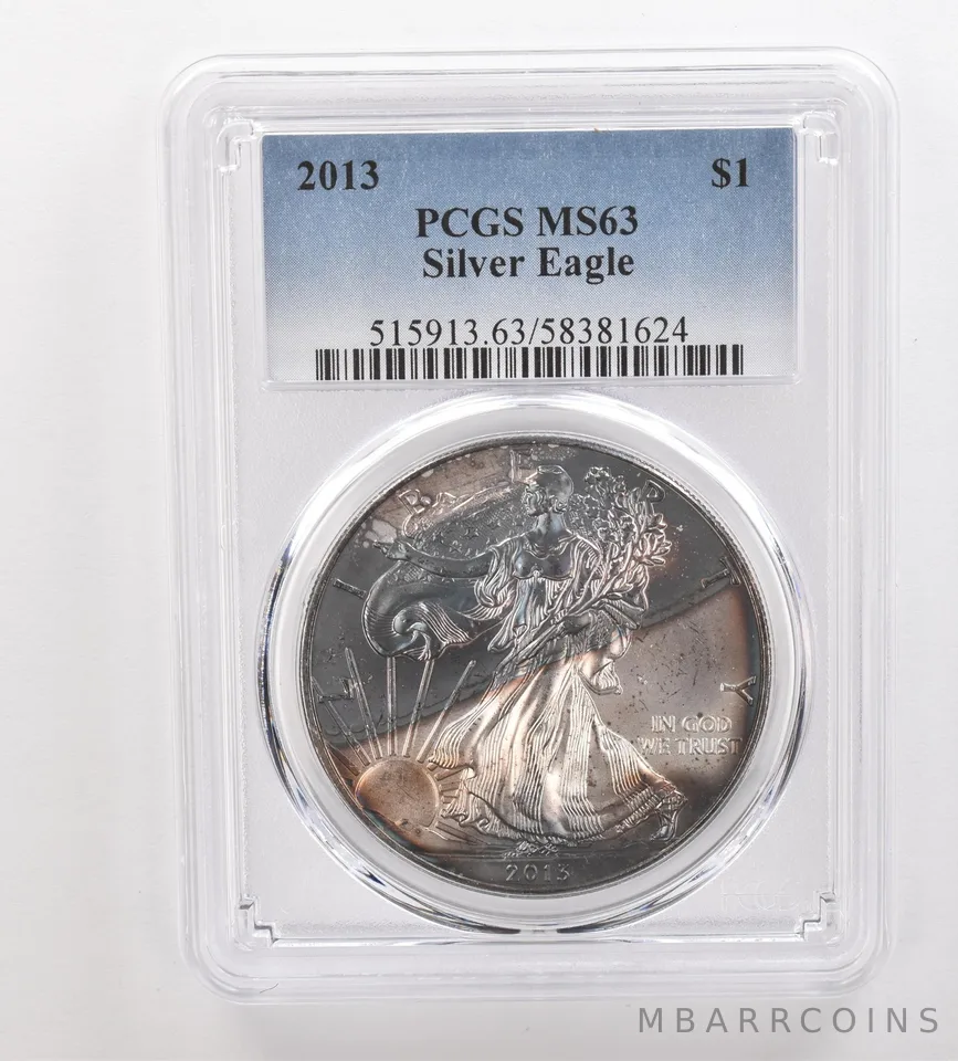 2013 American Silver Eagle MS63 PCGS Beautiful Tone *3337