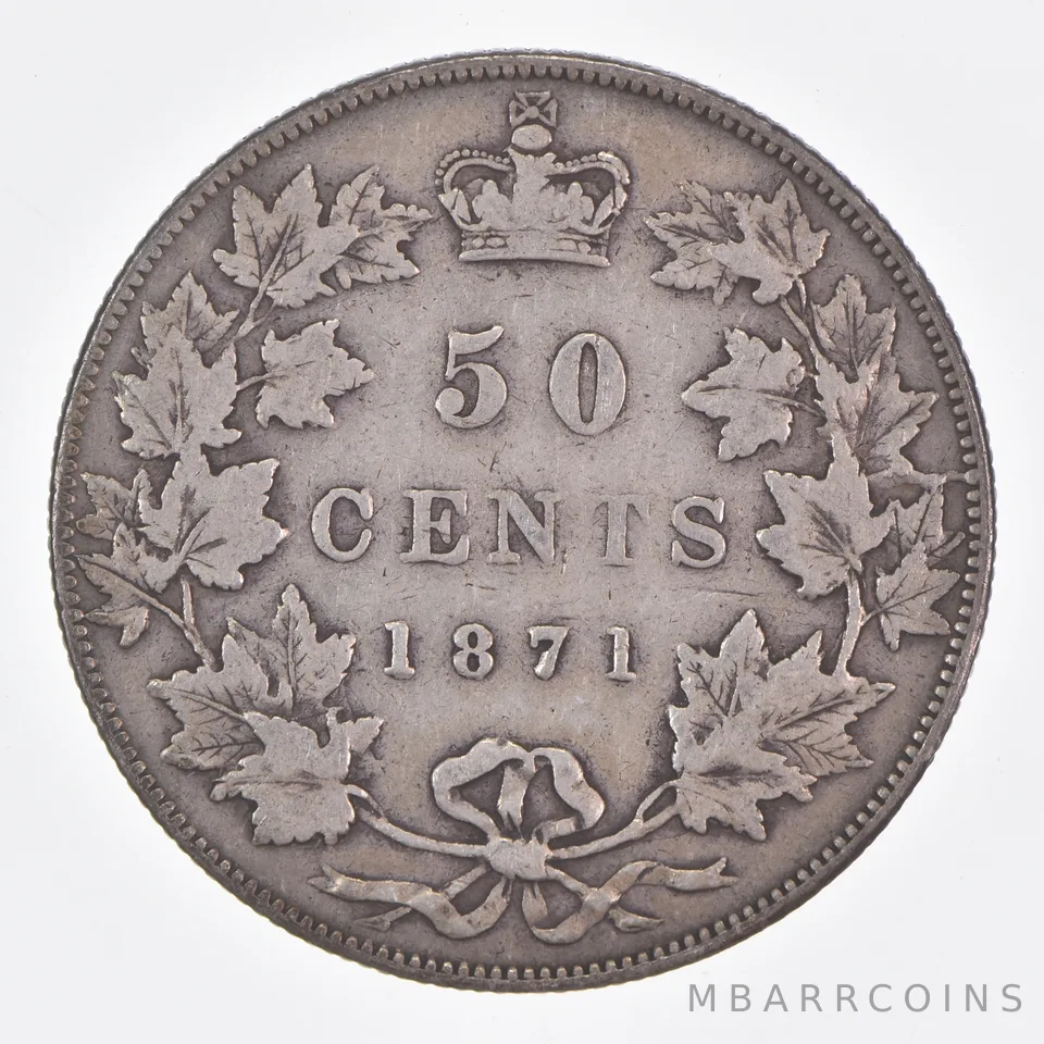 Better Date - 1871 Canada 50 Cents World Coin- Silver *403