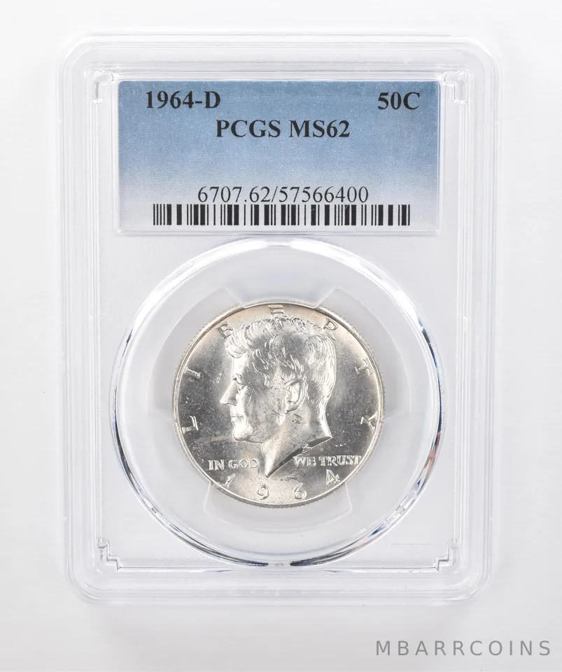 1964-D Kennedy Half Dollar MS62 PCGS Beautiful Tone Reverse *1377