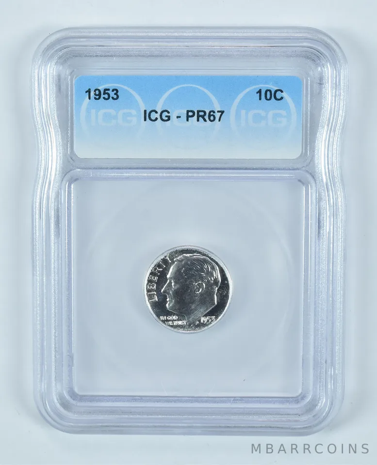 1953 Roosevelt Dime PR67 ICG