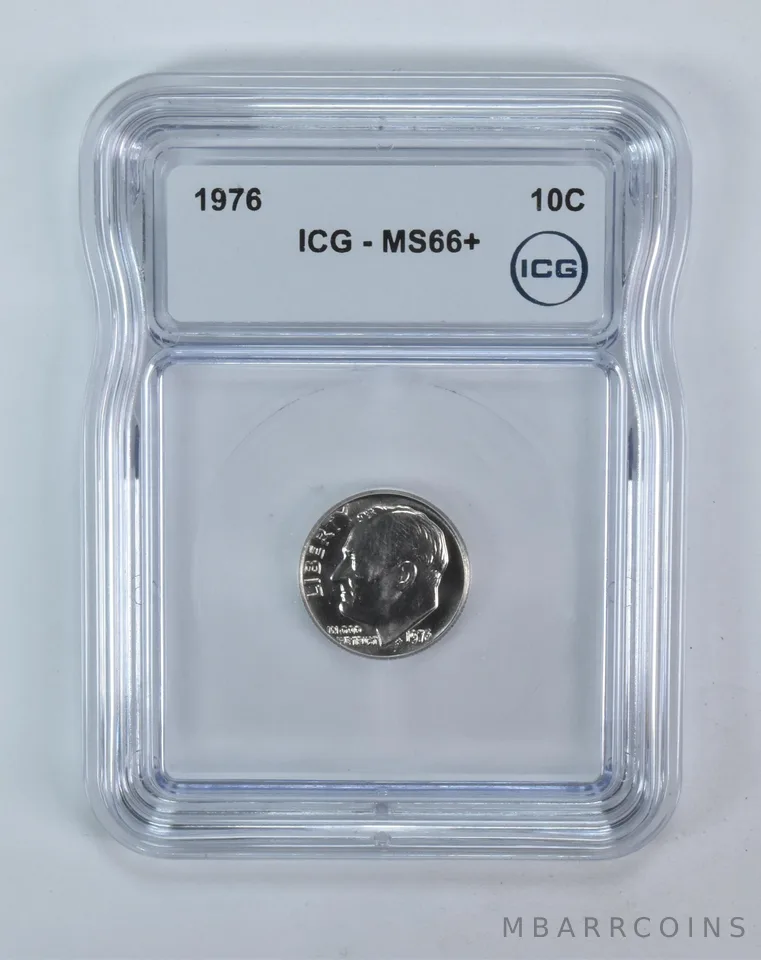 1976 Roosevelt Dime MS66+ ICG