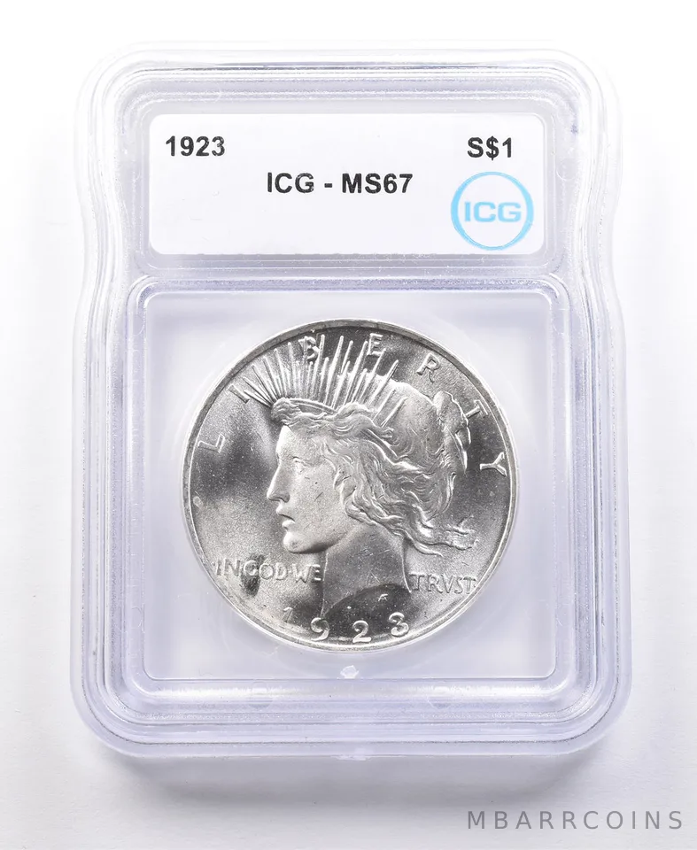 1923 Peace Silver Dollar MS67 ICG *5020