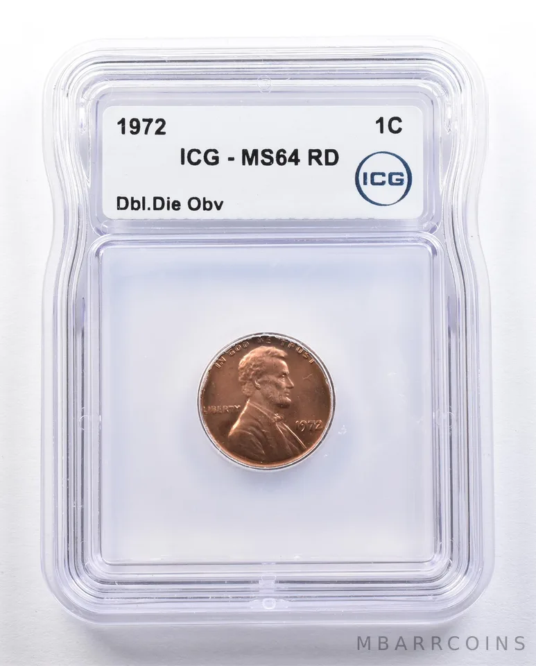 1972 Lincoln Memorial Cent Double Die Obverse MS64 RD ICG *1648