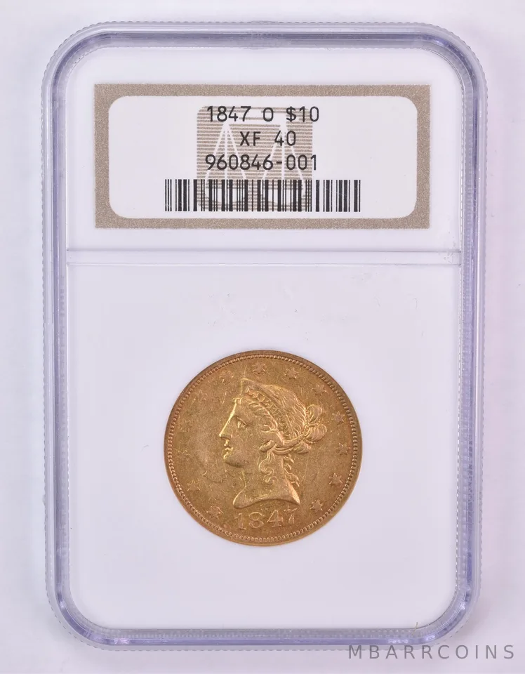 1847-O $10 Liberty Head Gold Eagle XF40 NGC *0984