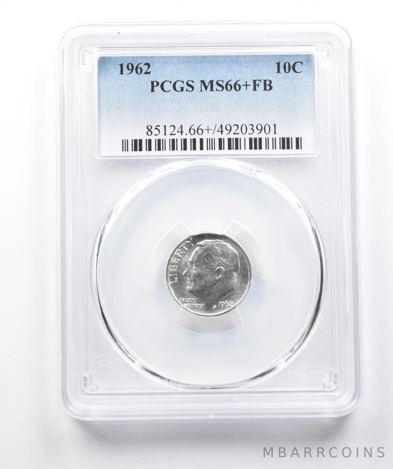 1962 Roosevelt Dime MS66+ FB PCGS a1174