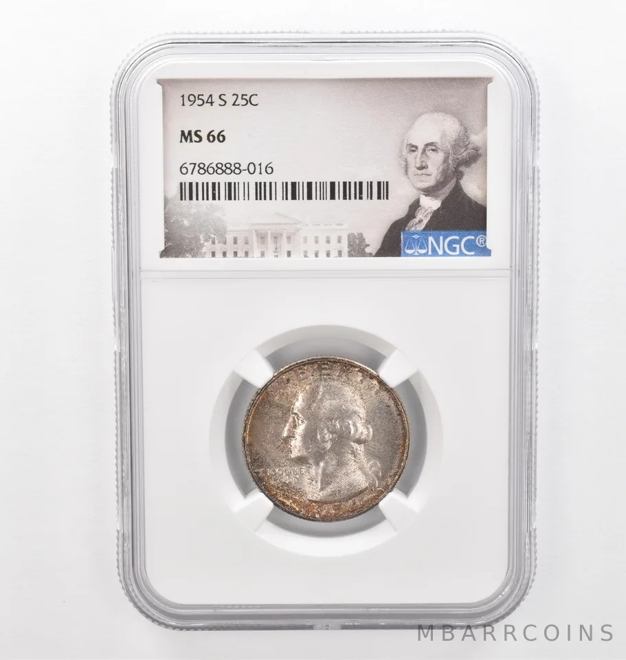 1954-S Washington Quarter MS66 NGC Beautiful Tone *2281