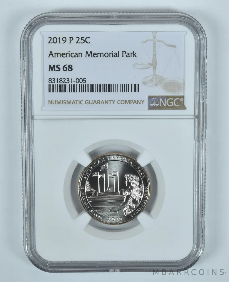 2019-P Washington Quarter American Memorial Park ATB MS68 NGC
