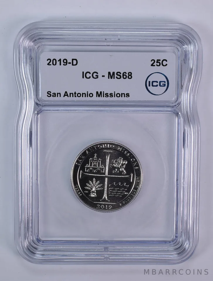 2019-D Washington Quarter ATB San Antonio Missions MS68 ICG