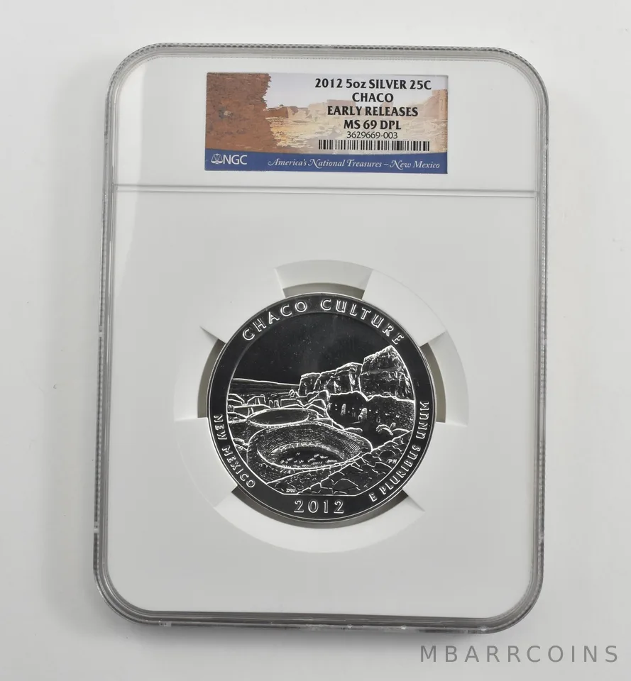 2012 5 Oz Silver Quarter America The Beautiful Chaco ER MS69 DPL NGC *1588