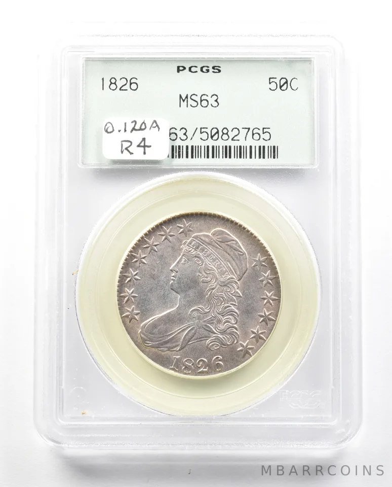 1826 Capped Bust Half Dollar MS63 PCGS OGH O-120A R4 *2312