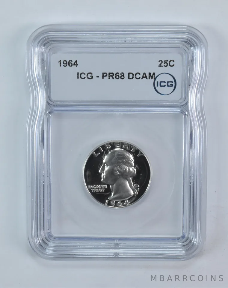 1964 Washington Quarter PR68 DCAM ICG