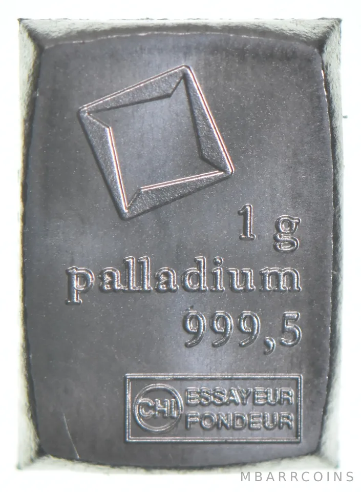 1 Gram Palladium Bar - Valcambi Suisse