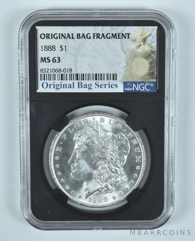 1888 Morgan Silver Dollar Original Bag Fragment MS63 NGC